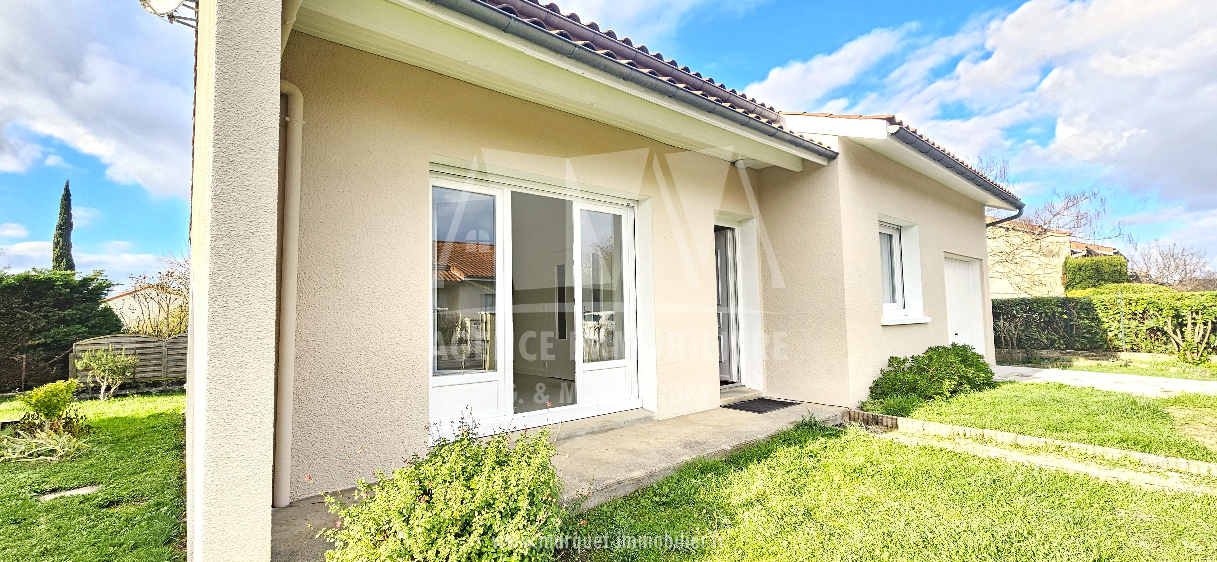 SAINT-YRIEIX - PAVILLON T4 DE PLAIN-PIED AVEC TERRASSE, JARDIN ET GARAGE